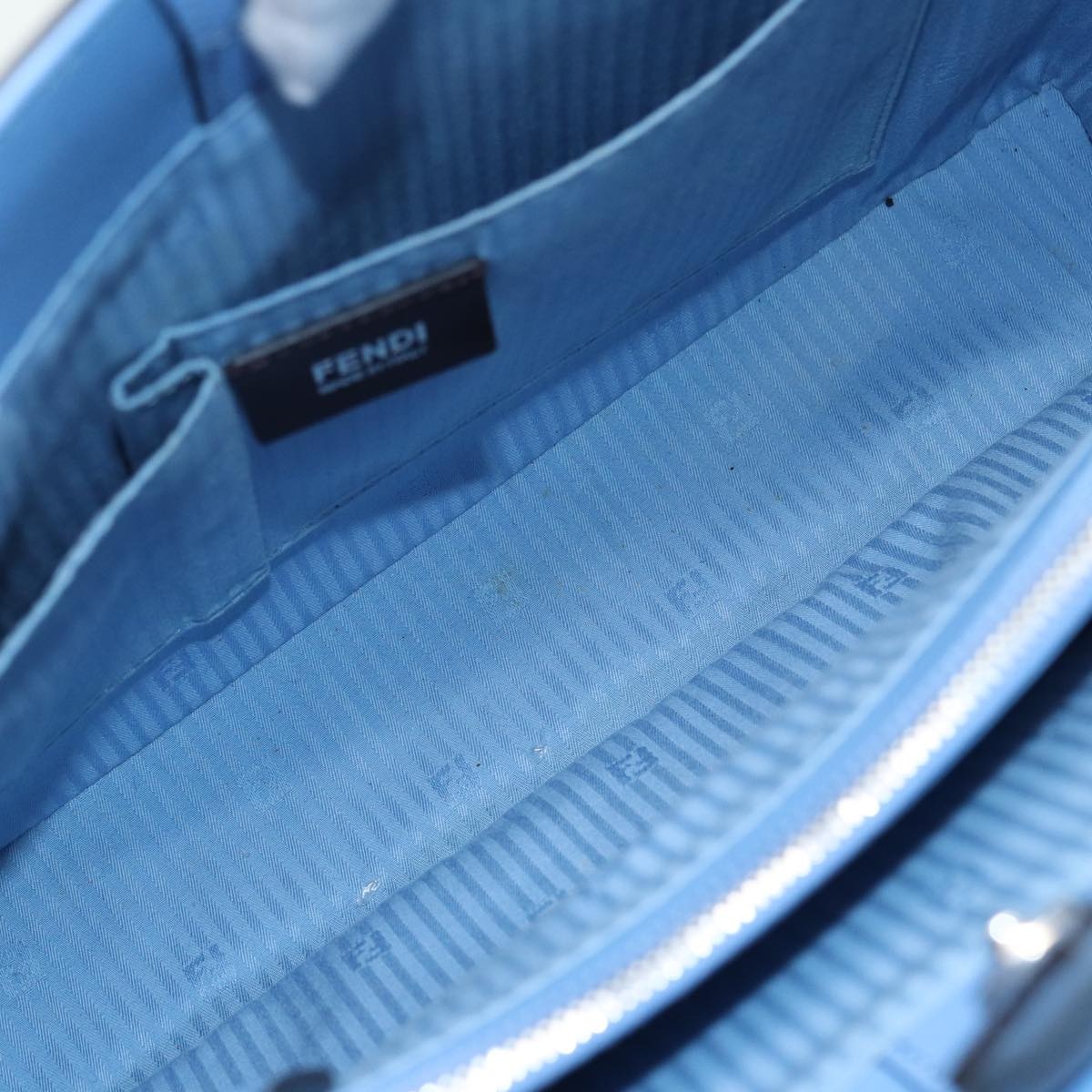 FENDI Hand Bag Leather Blue - 11