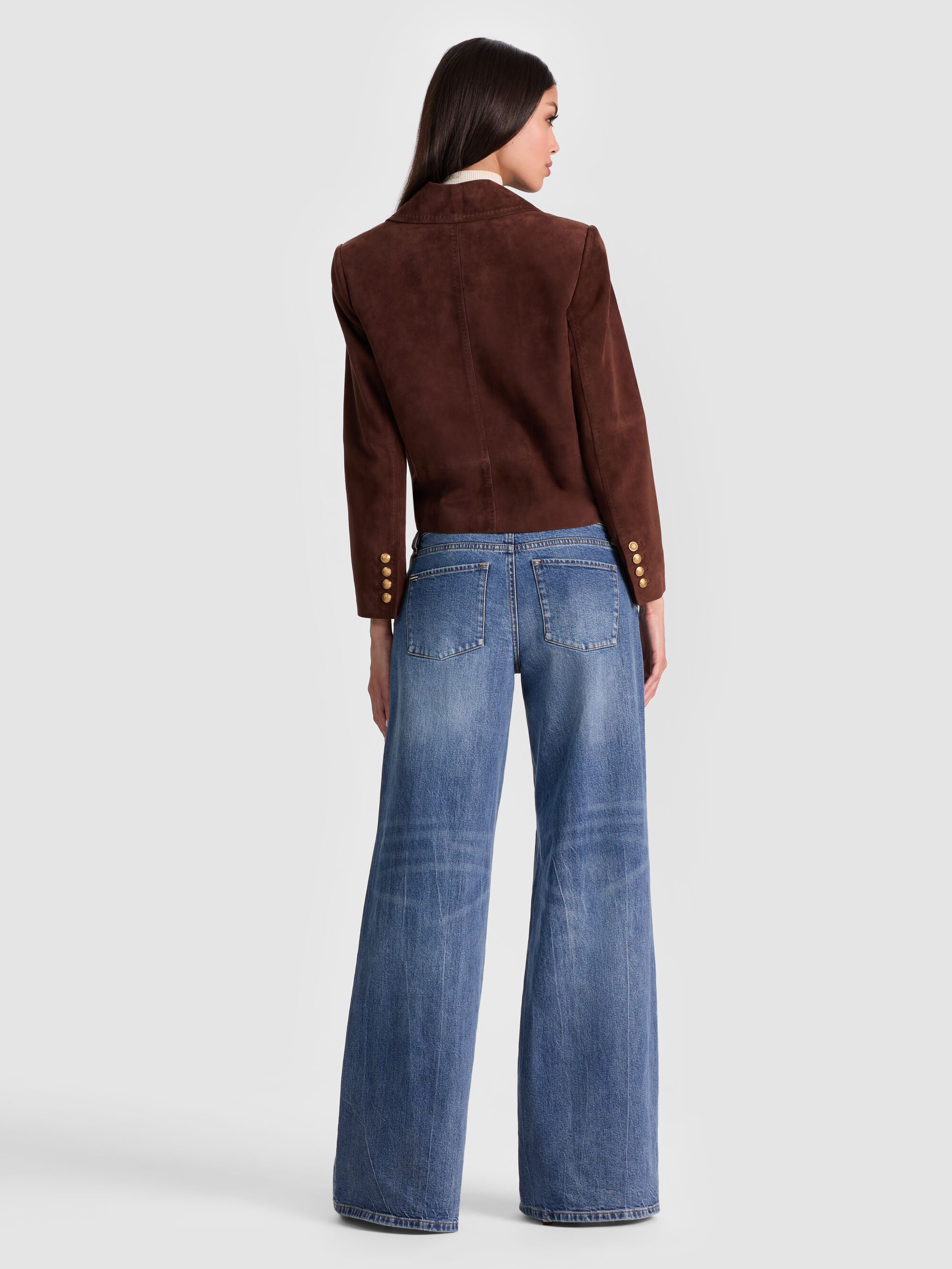 AVERY SUEDE DOUBLE BREASTED BLAZER - 4