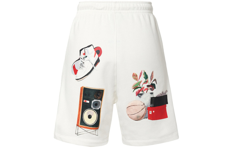 Jordan Men's Air Jordan Fit Funny Pattern Printing Drawstring Lacing Straight Shorts White DQ7543-133 outlook