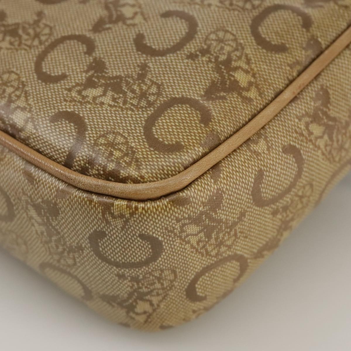 CELINE C Sulky Shoulder Bag Pvc Beige Gold - 14