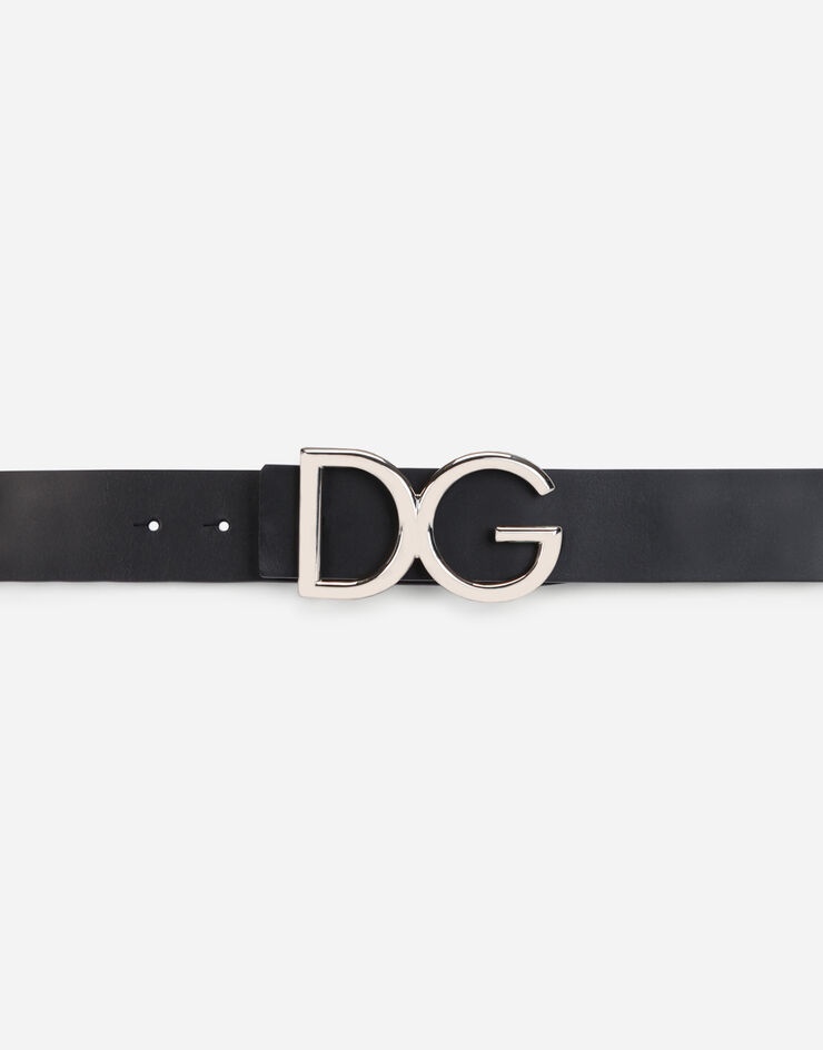 Leather belt with DG logo - 3