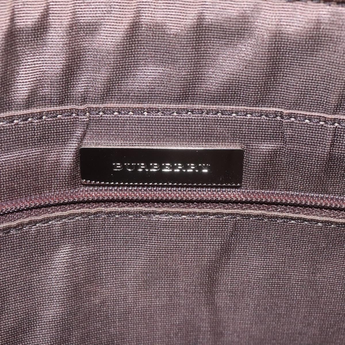 Burberry Nova Check Hand Bag Canvas Leather Beige Brown Silver - 16