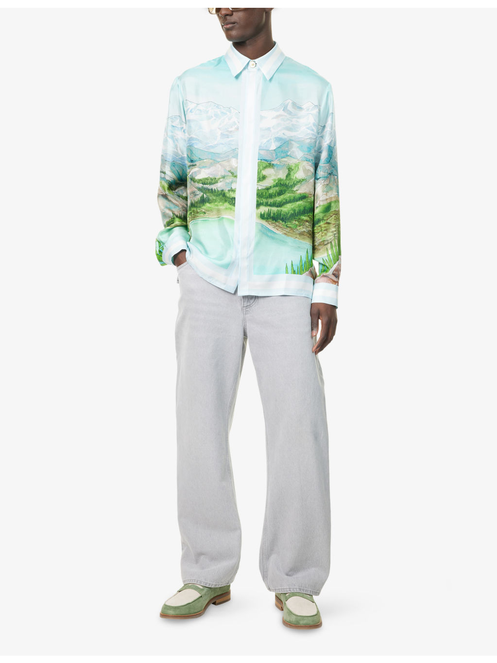 Dalmatian a la Montagne Classic Long-Sleeve Silk Shirt - 2