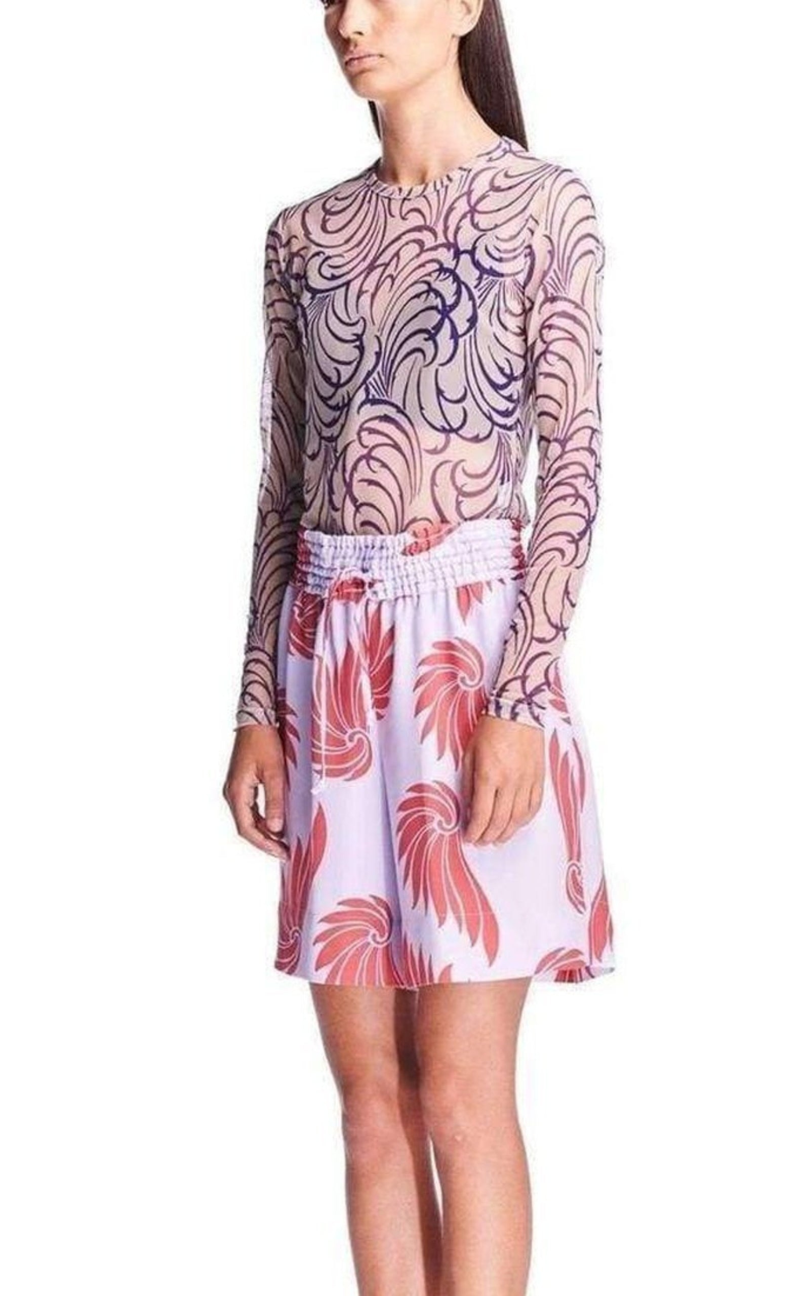Feather Printed Shorts - 2