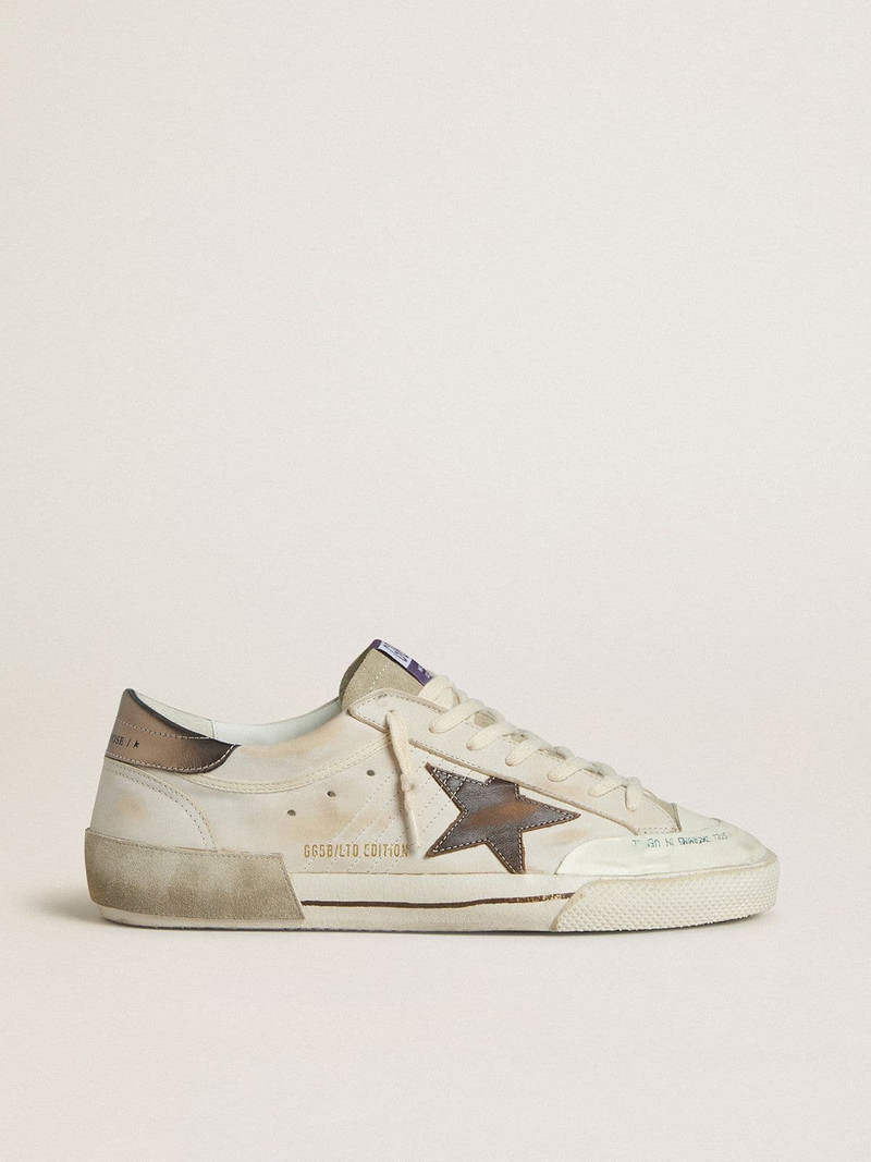 Men's Super-Star LTD in suede with brown leather star and metallic leather heel tab 1