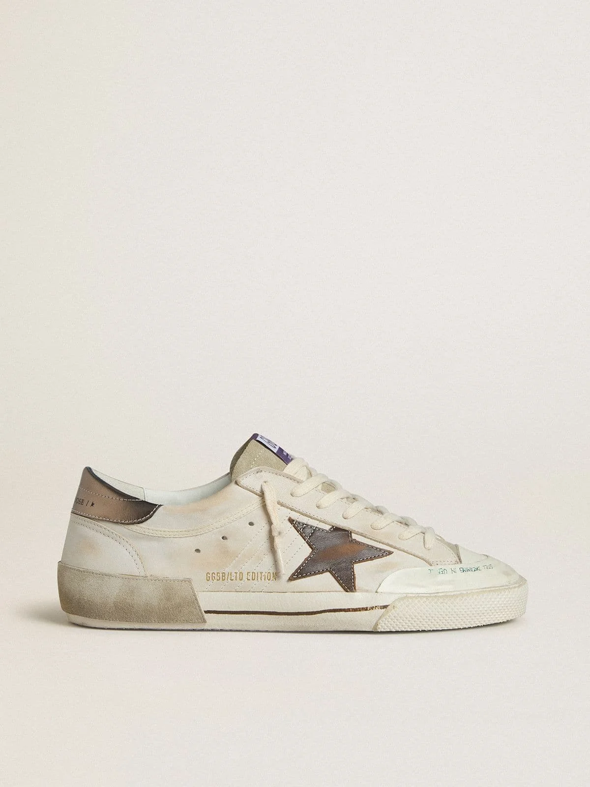Men's Super-Star LTD in suede with brown leather star and metallic leather heel tab - 1