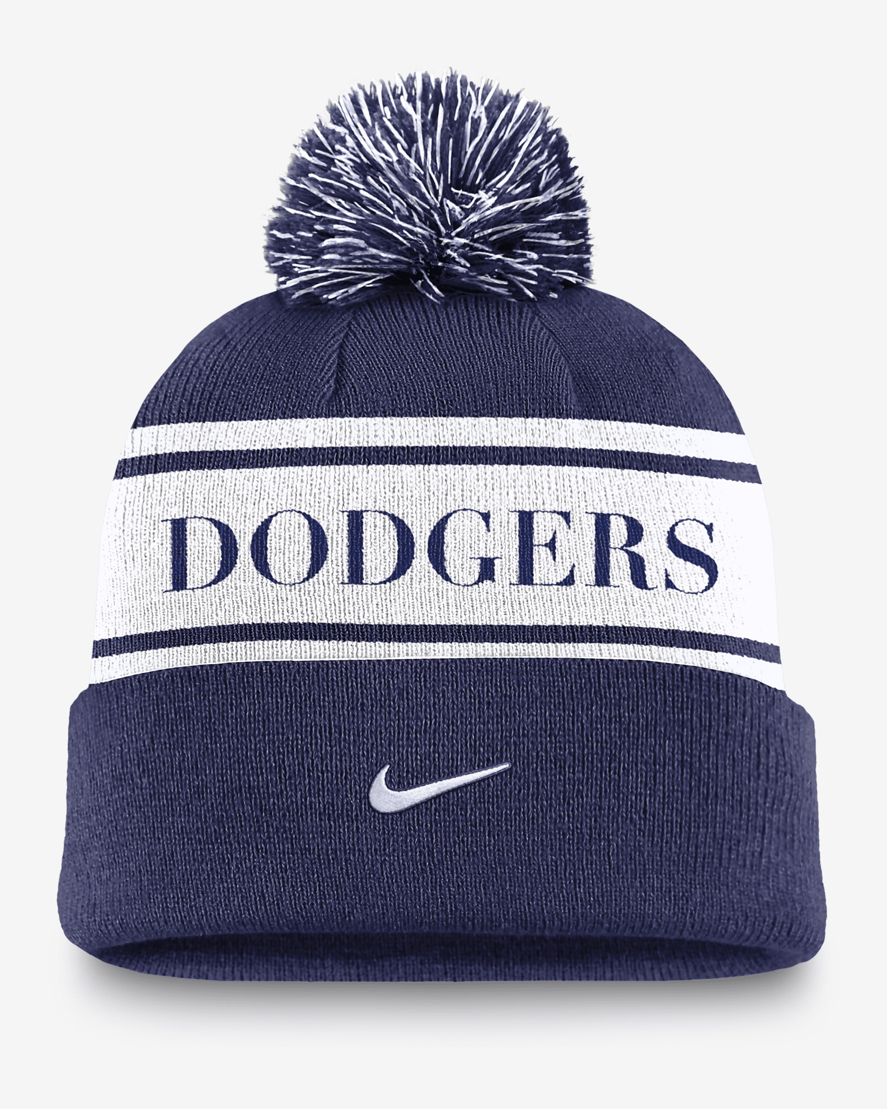 Los Angeles Dodgers Team Stripe Peak Men's Nike MLB Cuffed Pom Beanie - 2