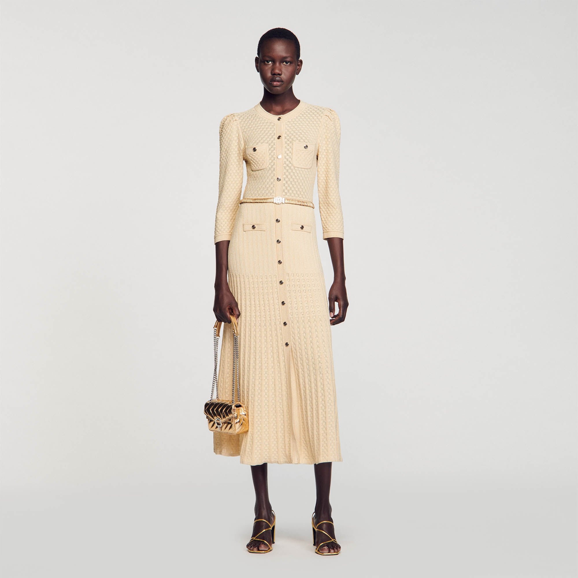 POINTELLE KNIT MIDI DRESS - 2