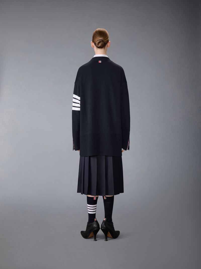 FINE MERINO WOOL 4-BAR EXAGGERATED FIT CARDIGAN 3