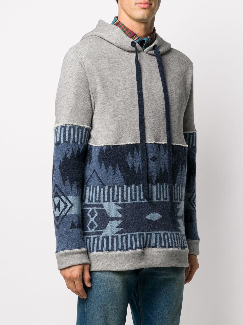 panelled hoodie - 3