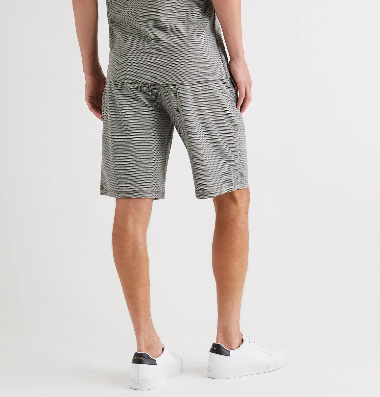 Honeycomb Cotton-Blend Jersey Drawstring Shorts - 4