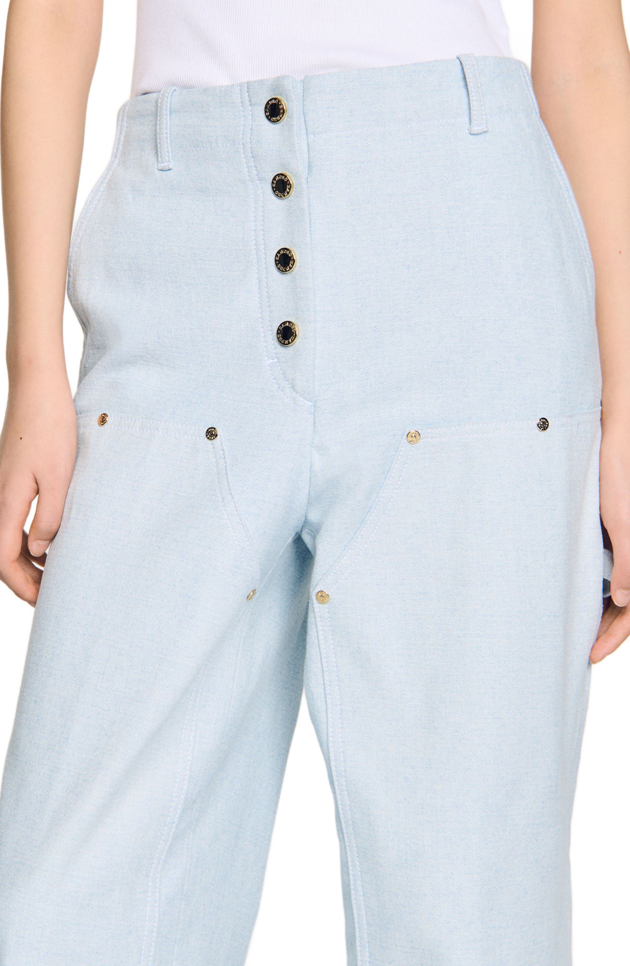 SANDRO Carpenter jeans in Light Blue at Nordstrom - 4