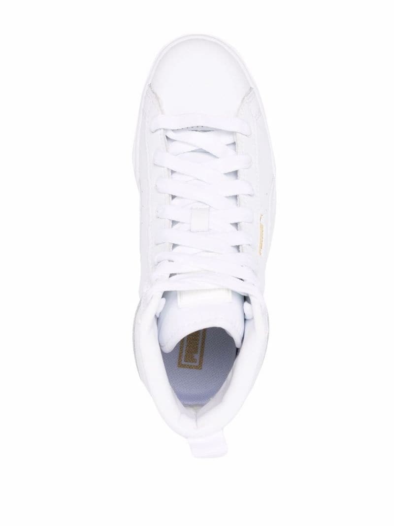 logo-print chunky high-top leather sneakers - 4