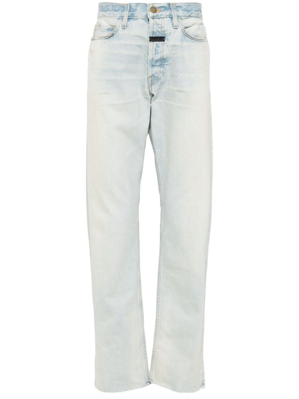 logo-tag mid-rise straight-leg jeans - 1