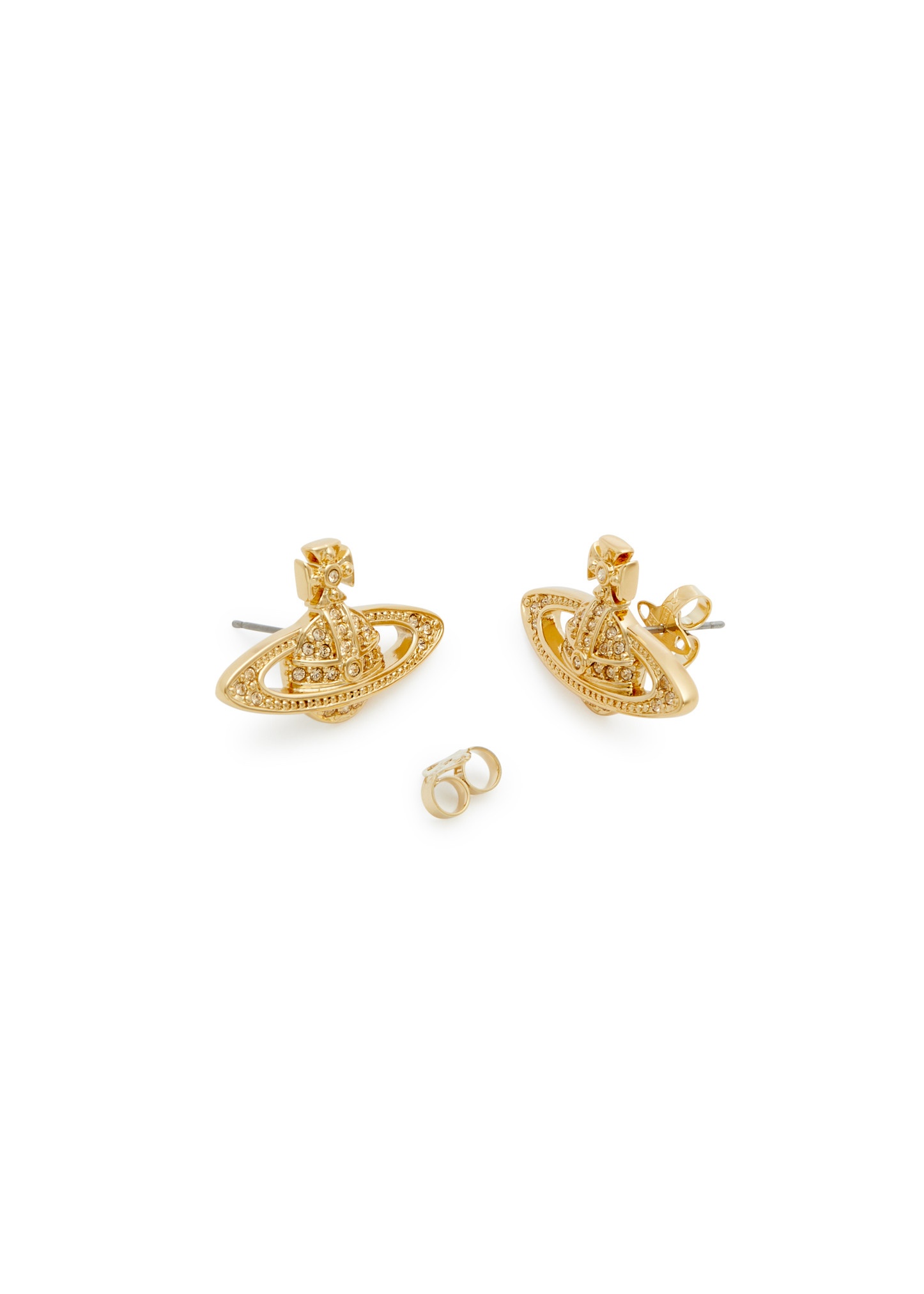 Mini Bas Relief orb stud earrings - 2
