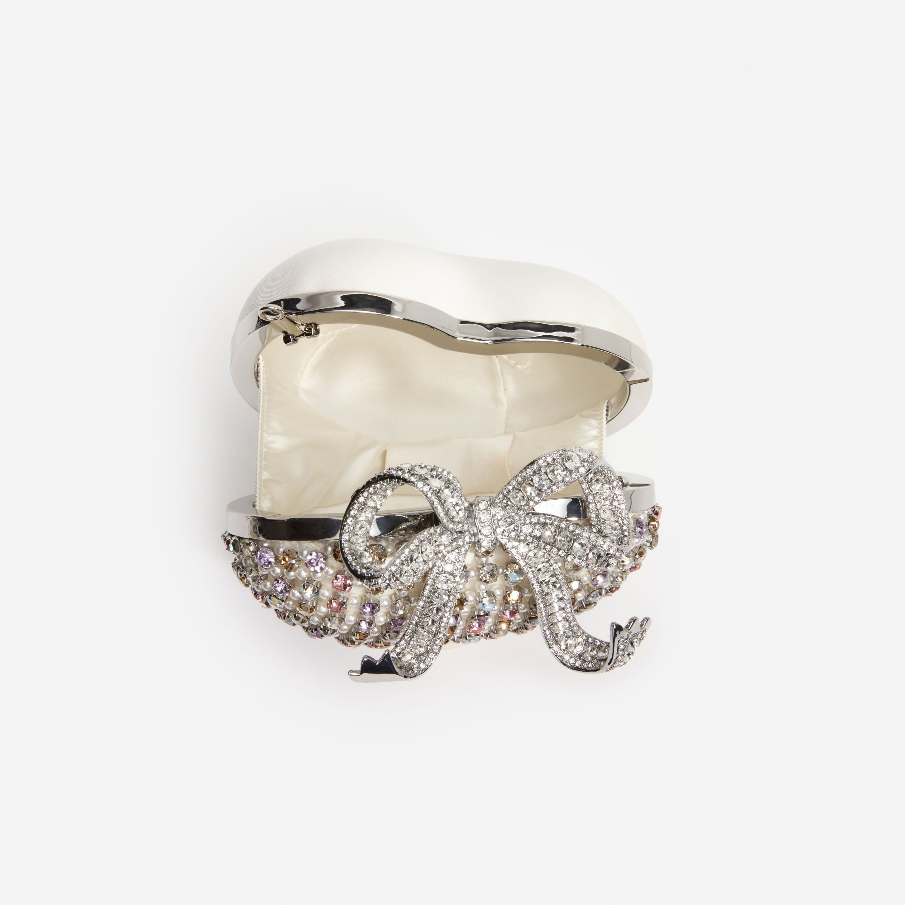 Multi Crystal Heart Clutch Bag - 5