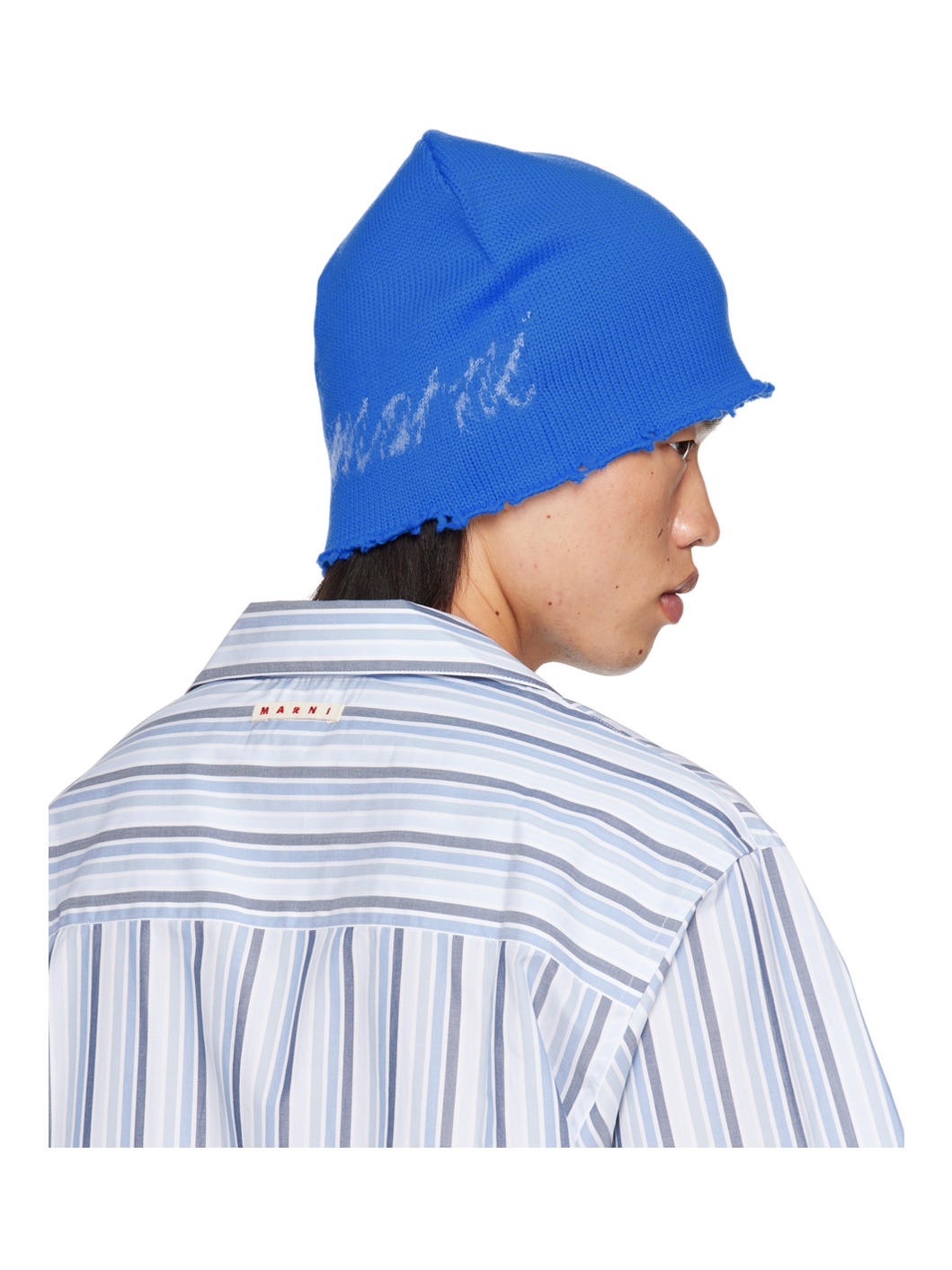 Blue Mohair Logo Beanie - 3