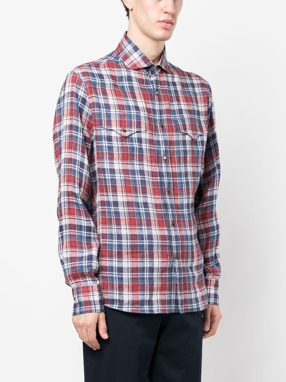 long-sleeve checked shirt - 3