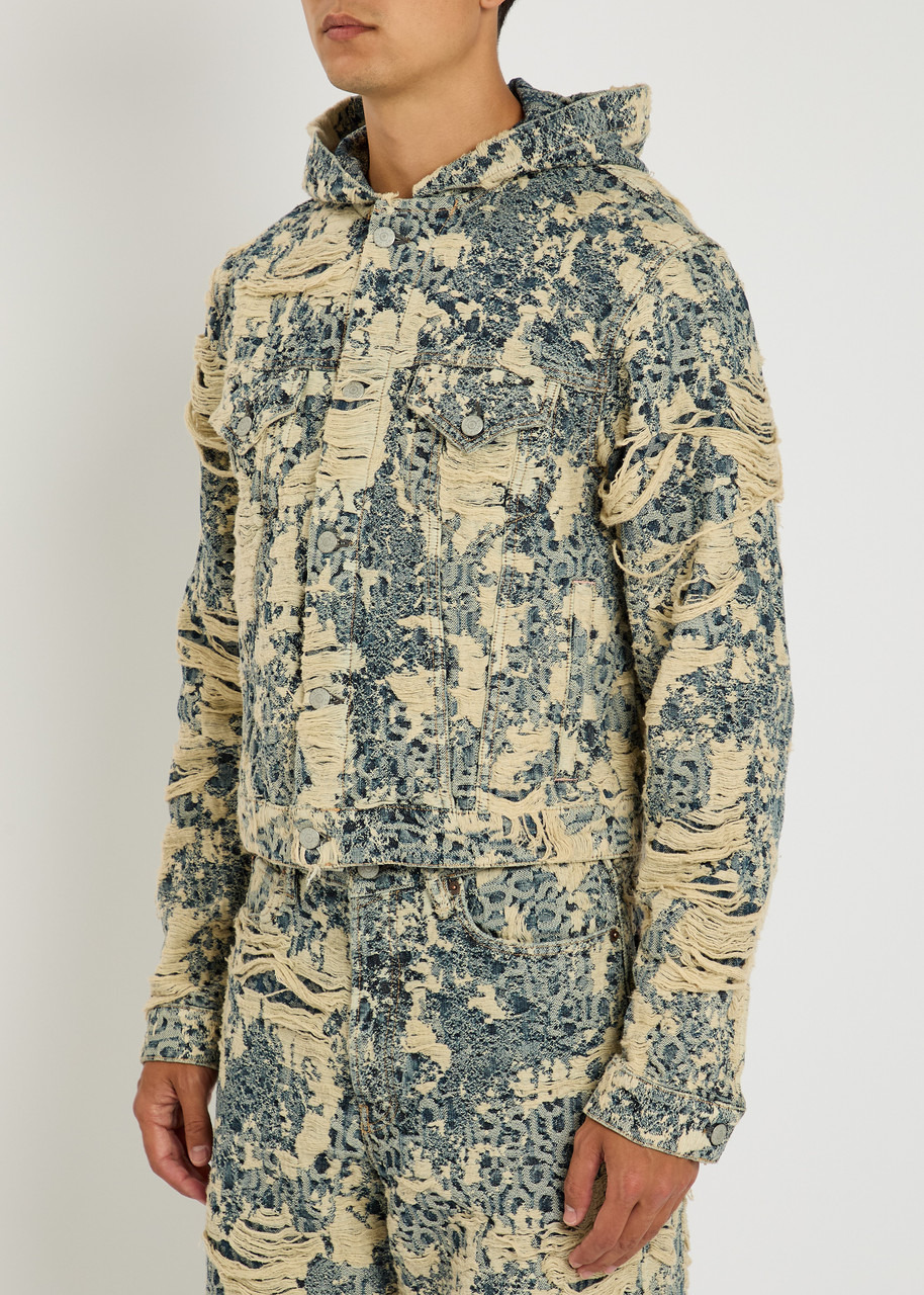 Acne Studios Hooded Distressed Denim Jacket - 2