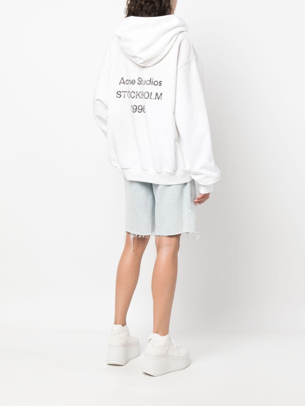 logo-print drop-shoulder hoodie - 3