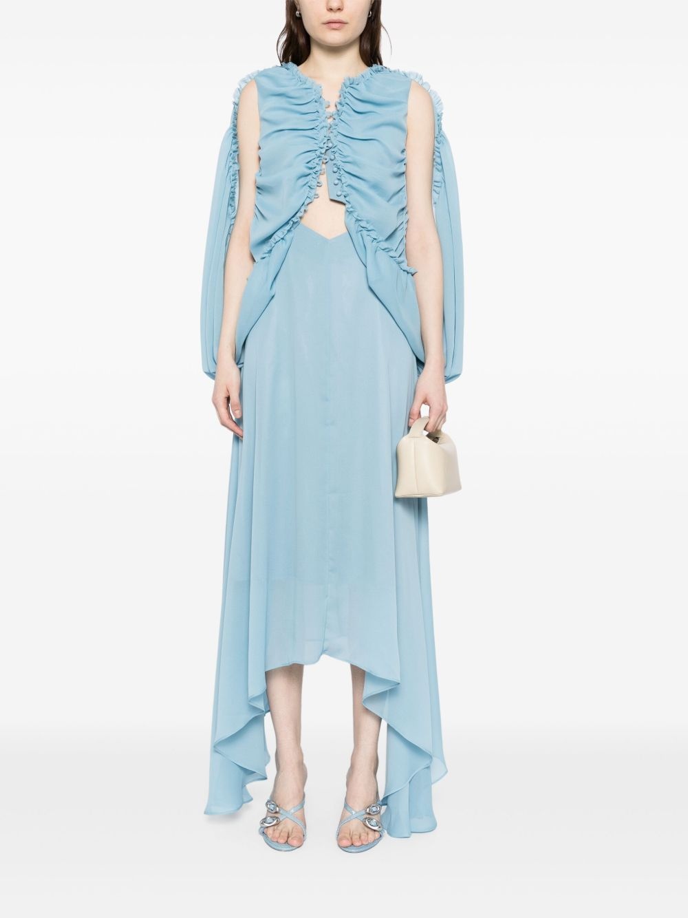 gathered detail dress - 6