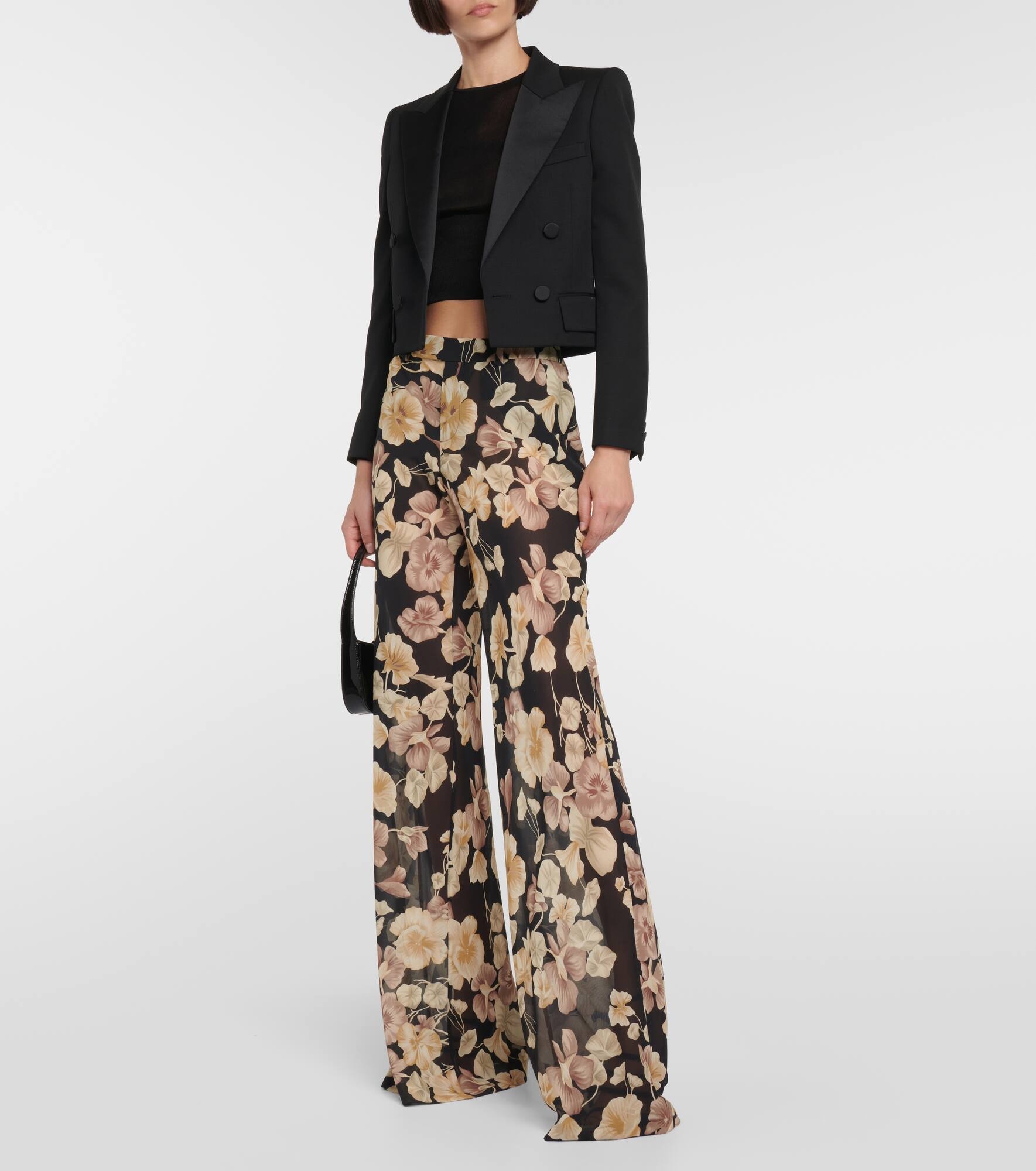 Cropped wool tuxedo jacket - 2