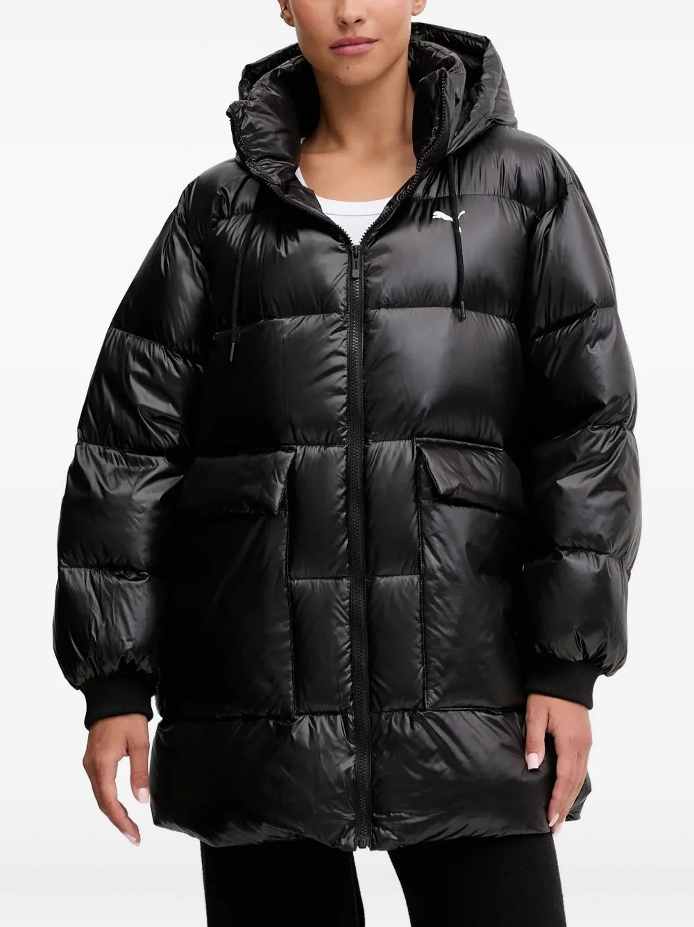 hooded quilted jacket - 1