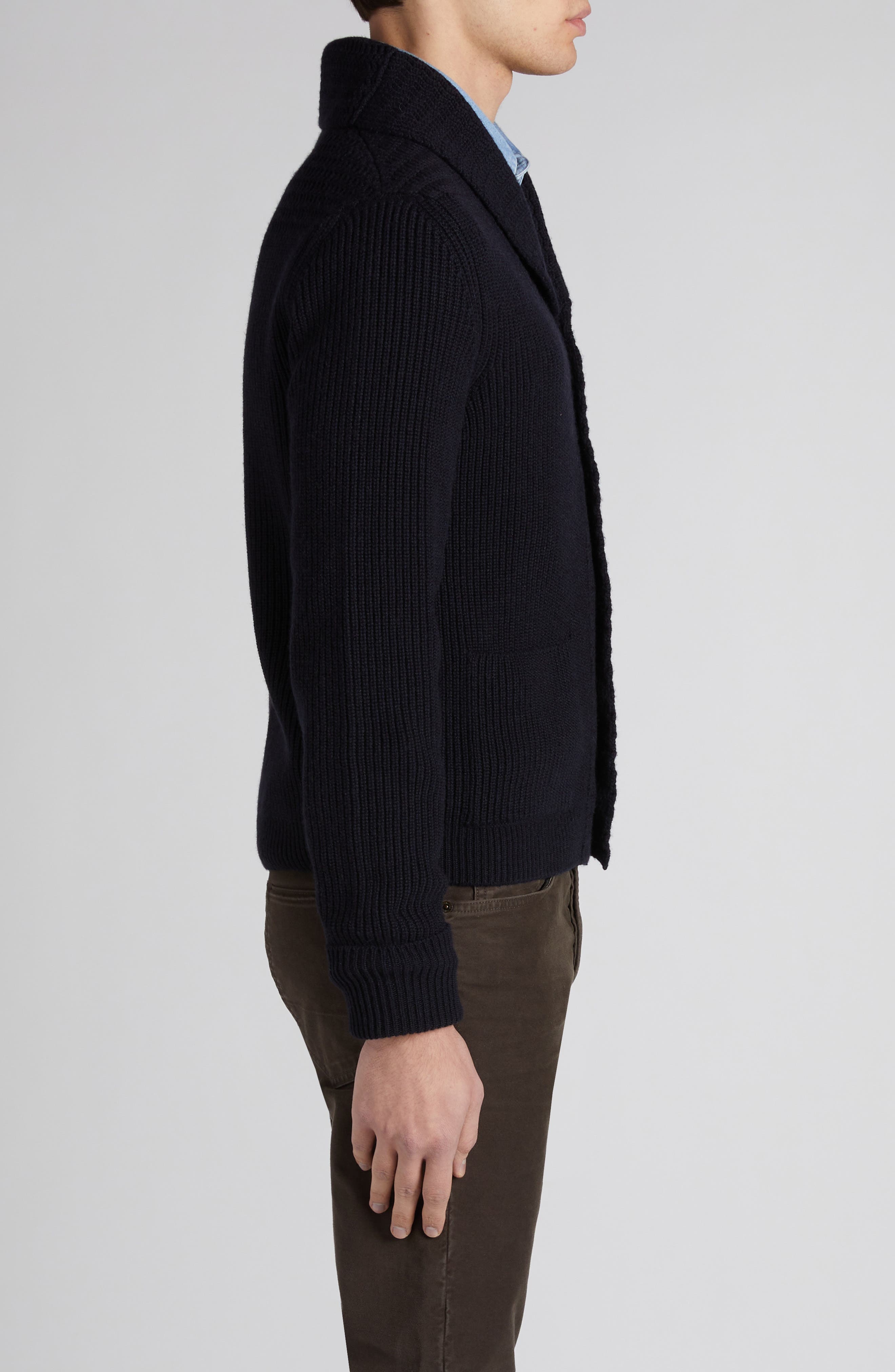 Shawl Collar Cashmere Cardigan - 4