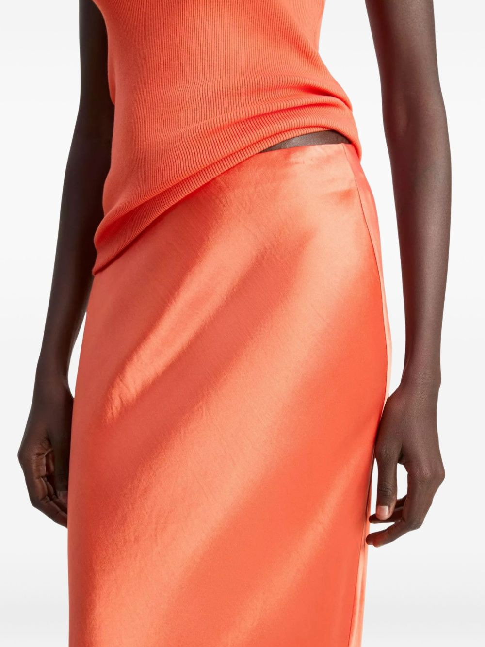 satin bias-cut maxi skirt - 5