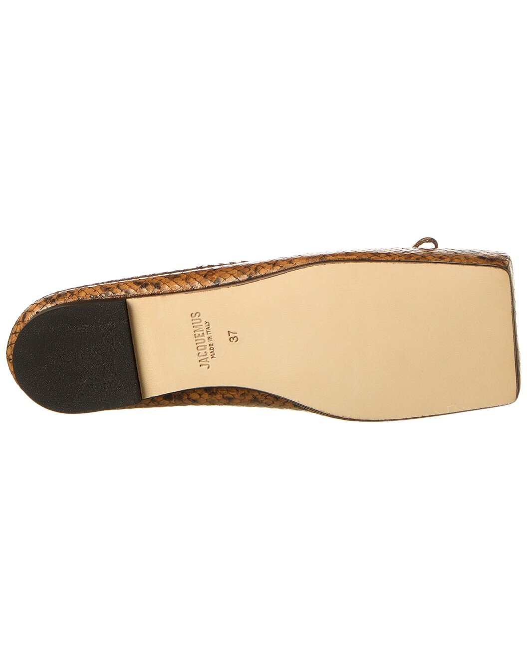 Jacquemus Snake-Embossed Leather Ballet Flat - 4