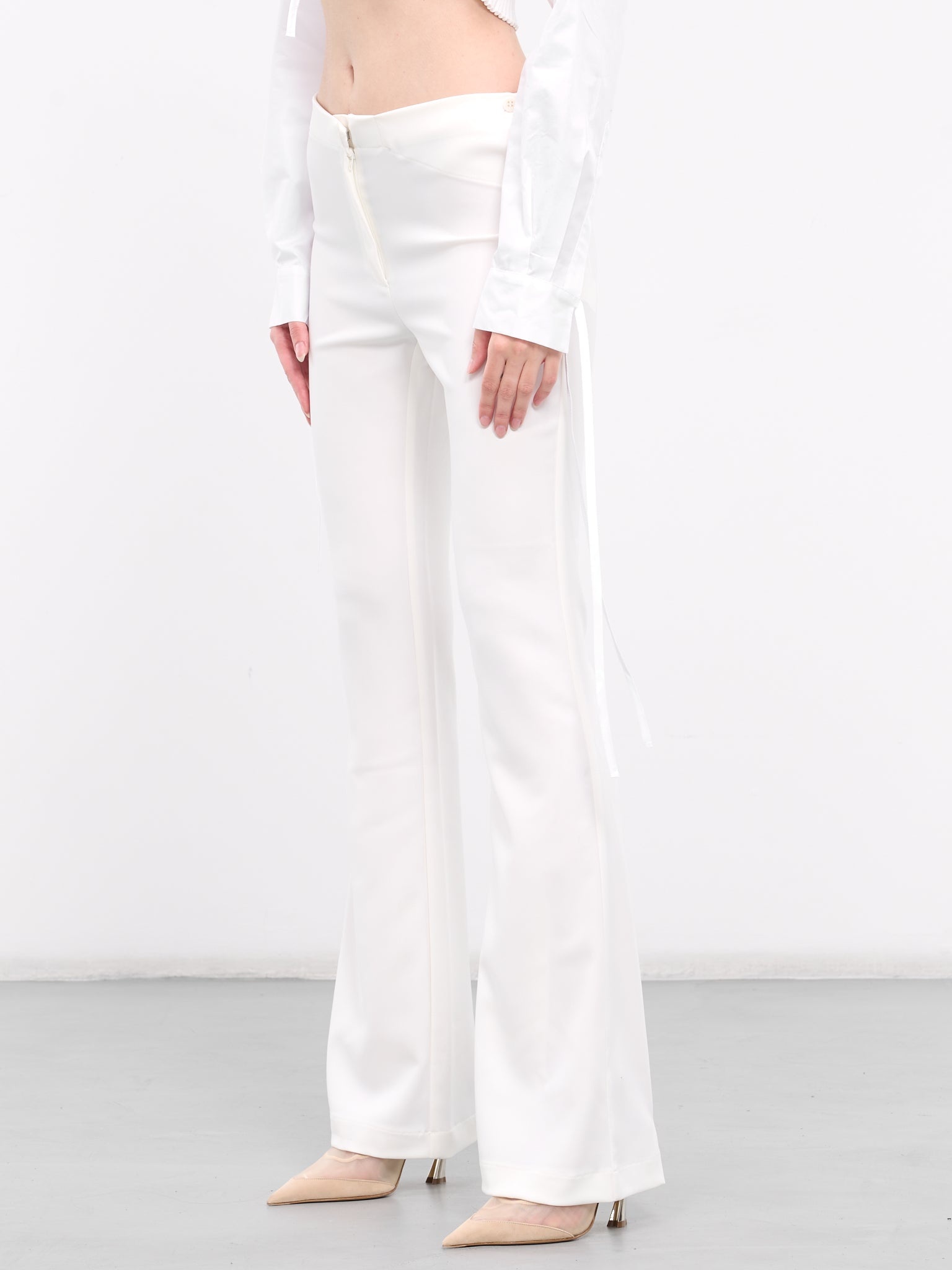 Technical Silk Flare Pants - 2