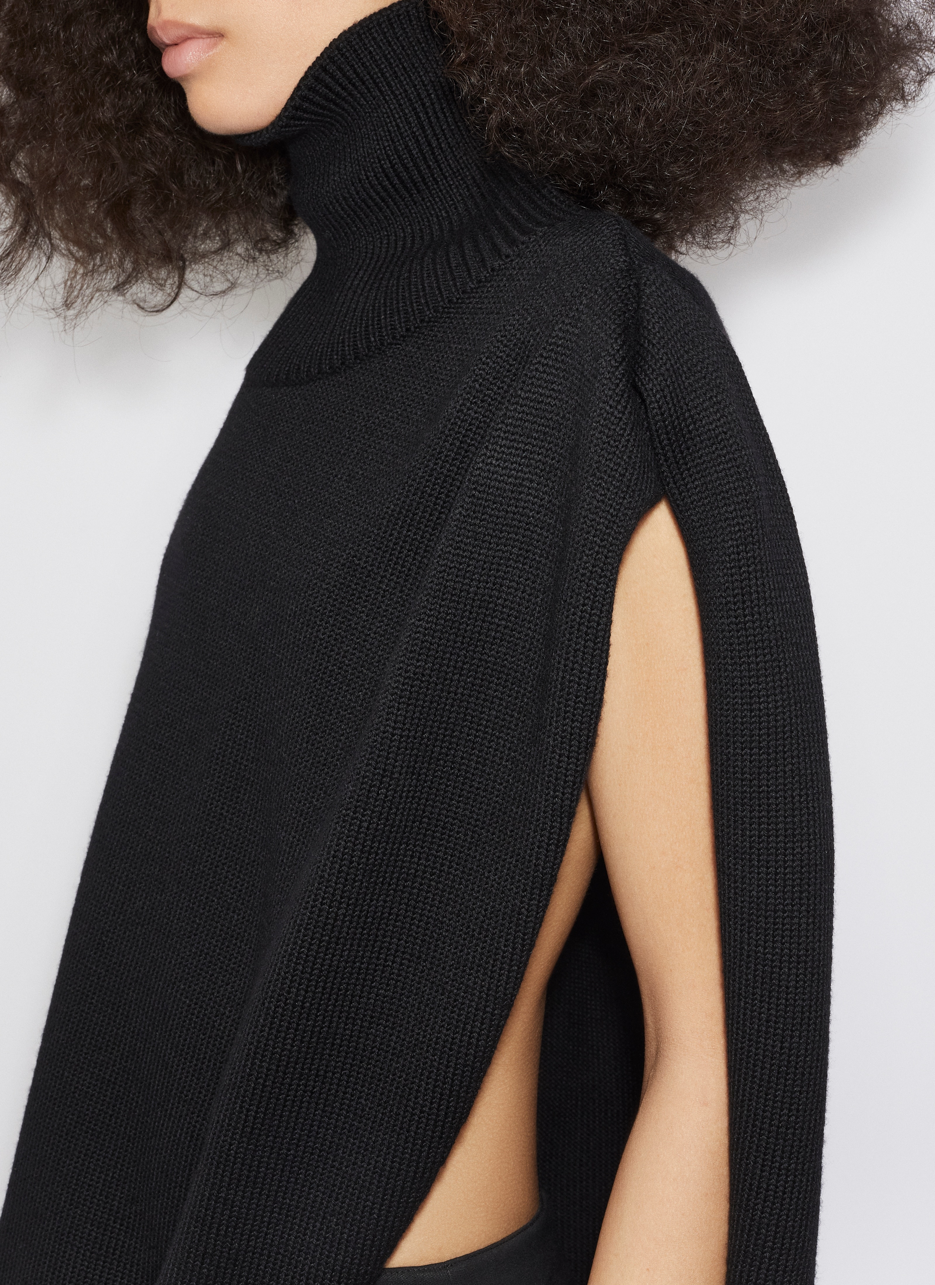KNITTED ASYMMETRICAL CAPE JUMPER - 6