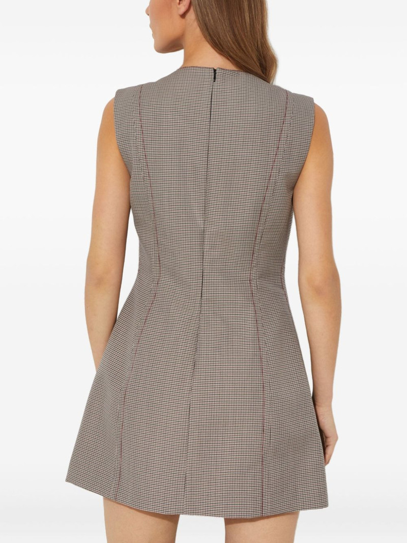 houndstooth-pattern flared mini dress 4