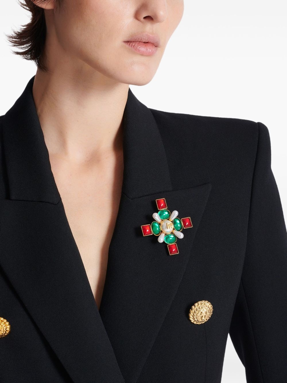 Baroque bead and crystal brooch - 2