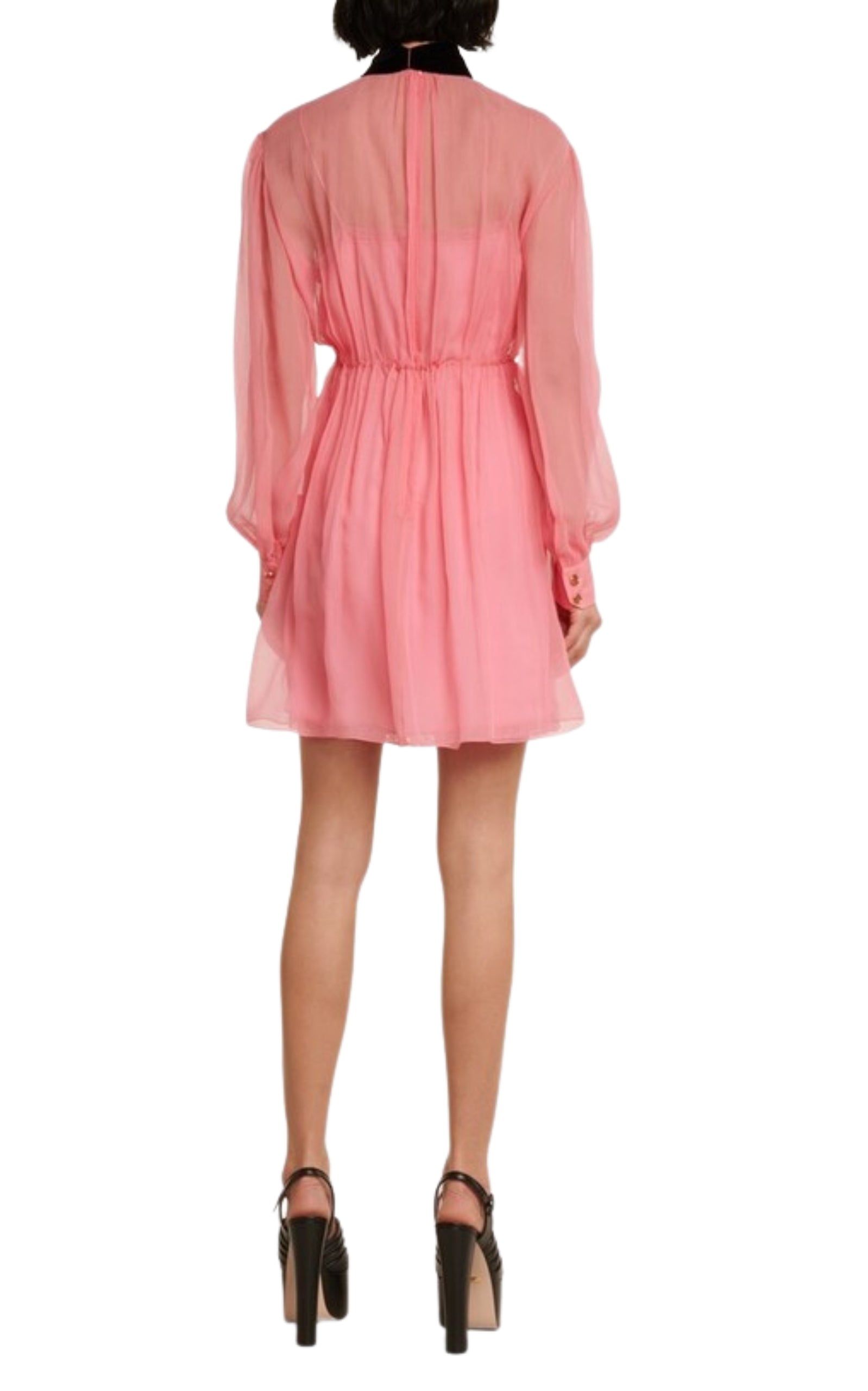 Velvet Ties Silk-chiffon Dress - 3