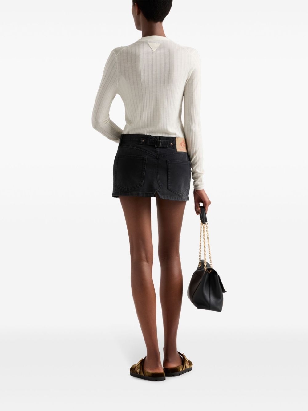 low-rise denim mini-skirt - 3
