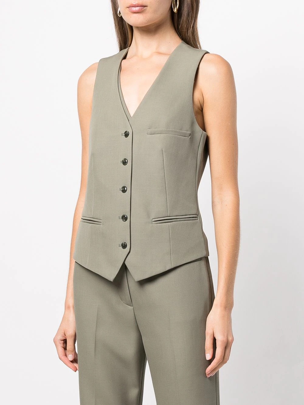 tailored V-neck vest - 3