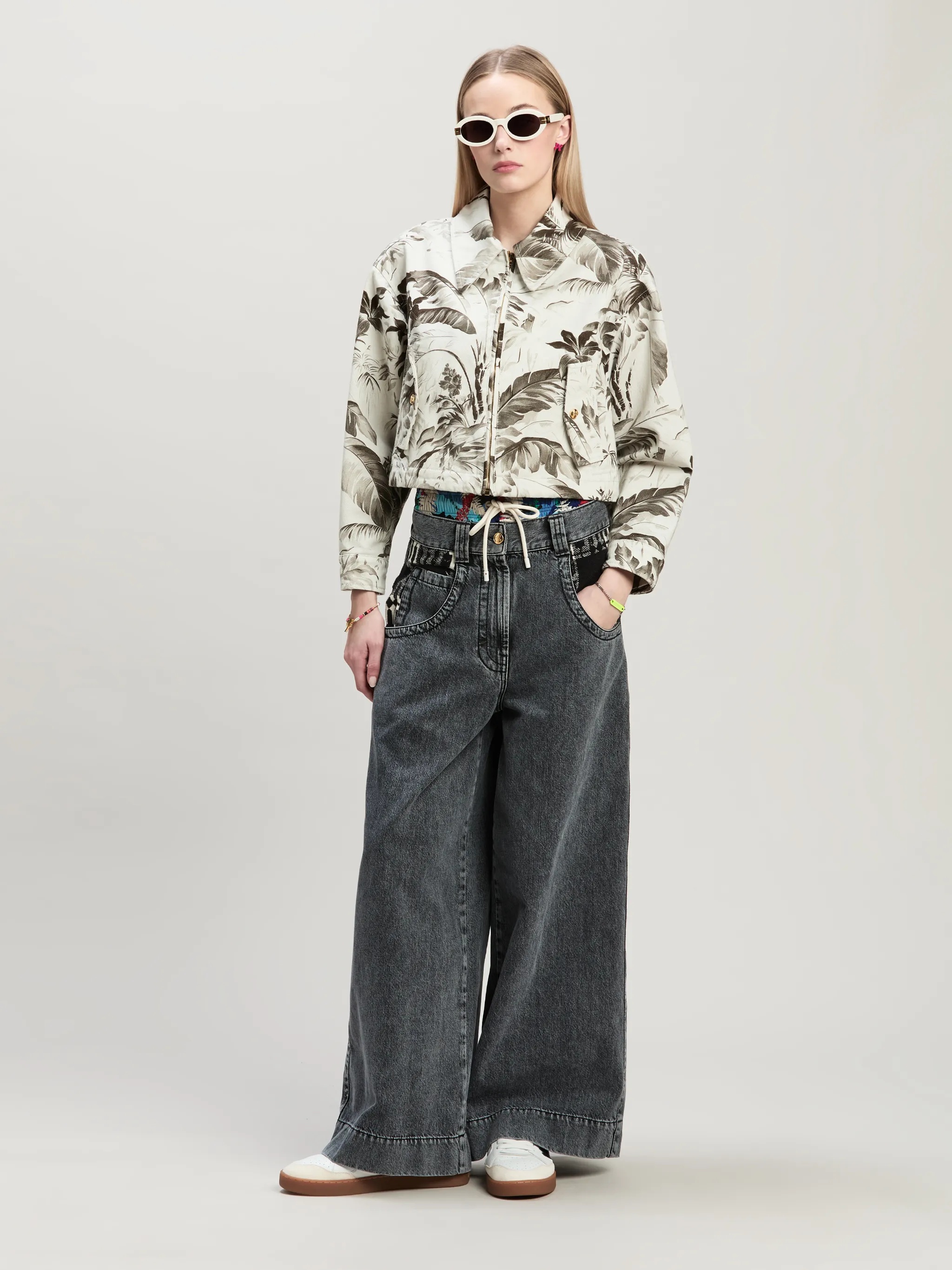 Jungle print crop Jacket - 2