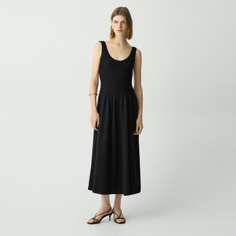 미디 드레스 에 Textured Cotton-Blend 2