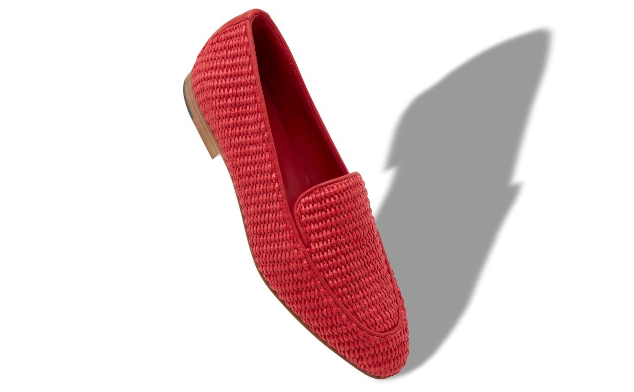 Red Raffia Loafers - 2