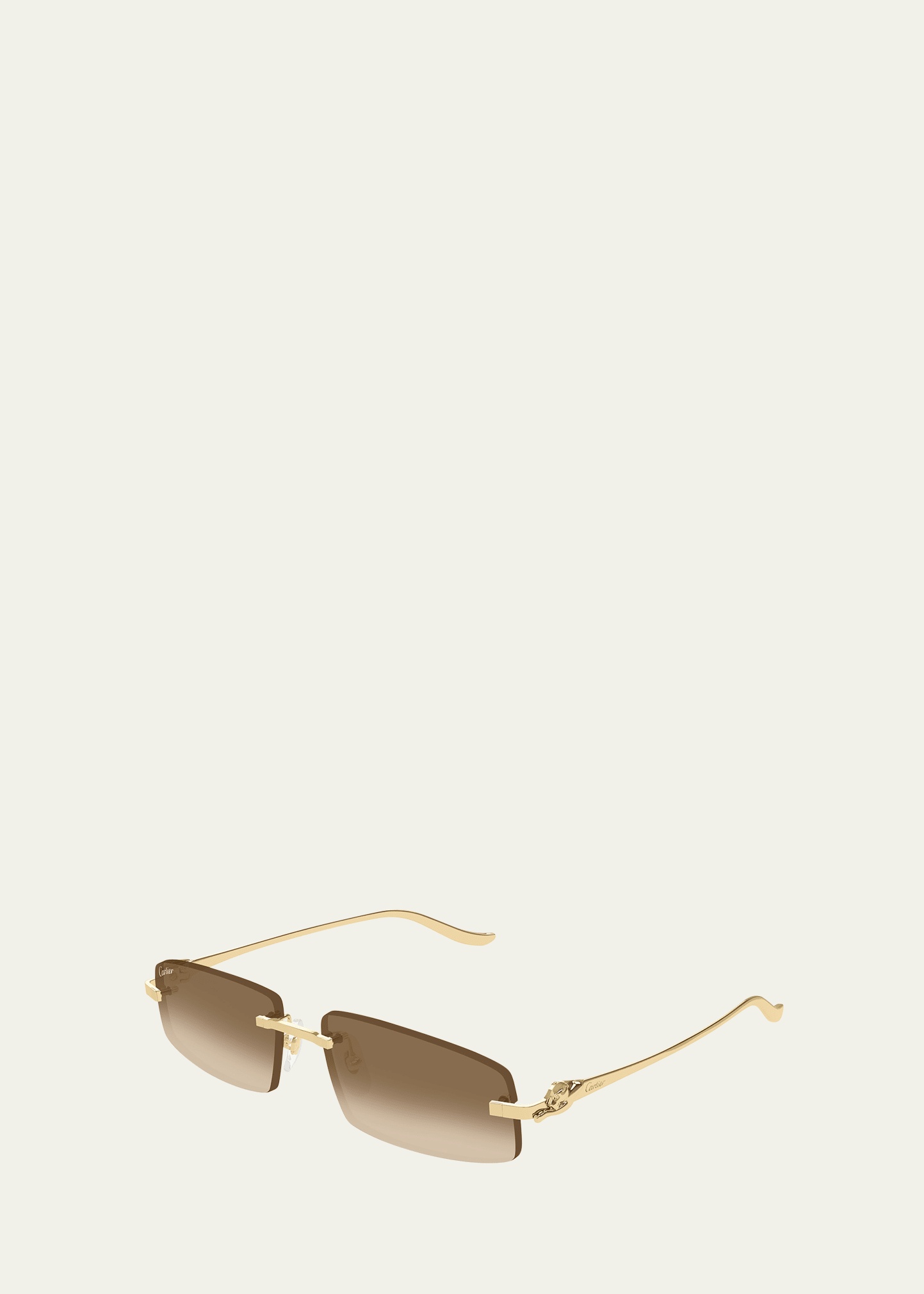 Panther Rimless Rectangle Metal Sunglasses - 2
