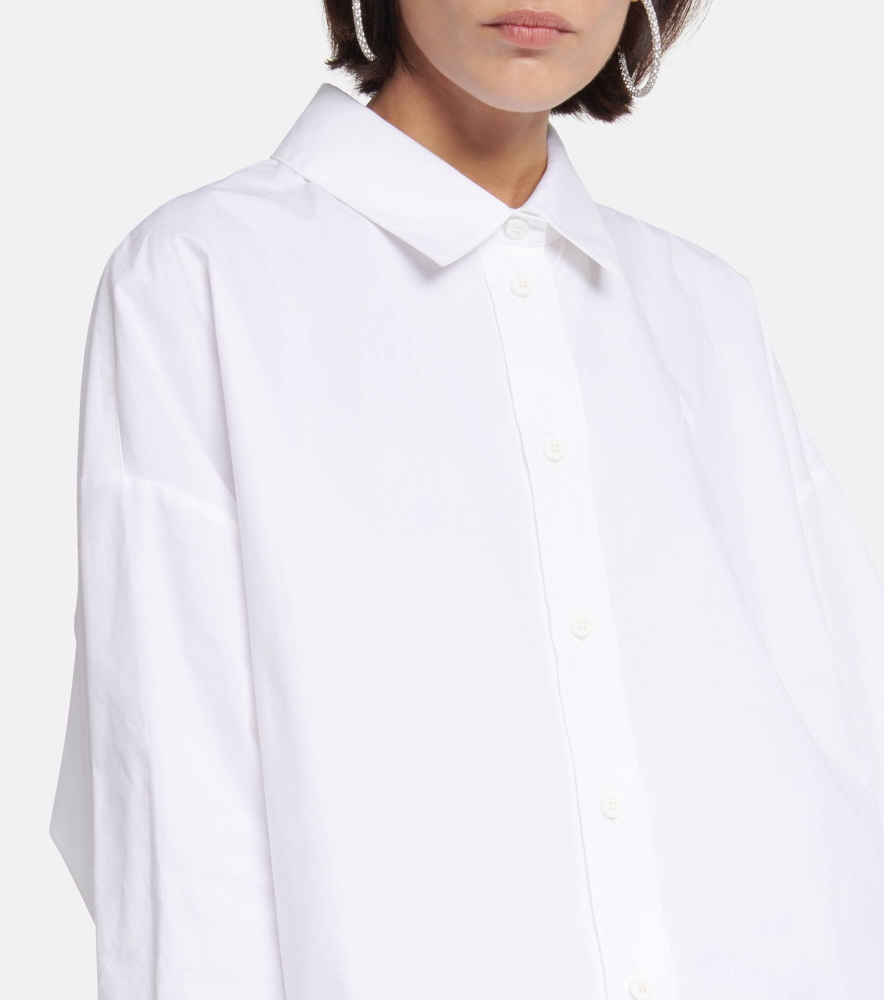 Asymmetric cotton poplin shirt - 4