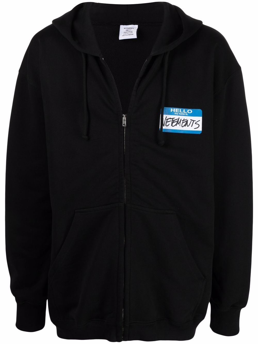 My Name Is badge-print zip hoodie - 1