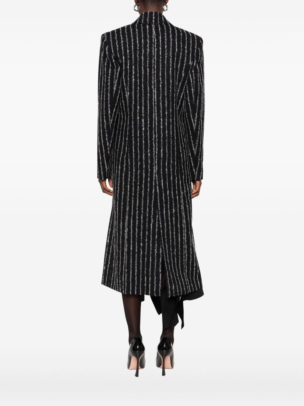 pinstripe wool coat - 4
