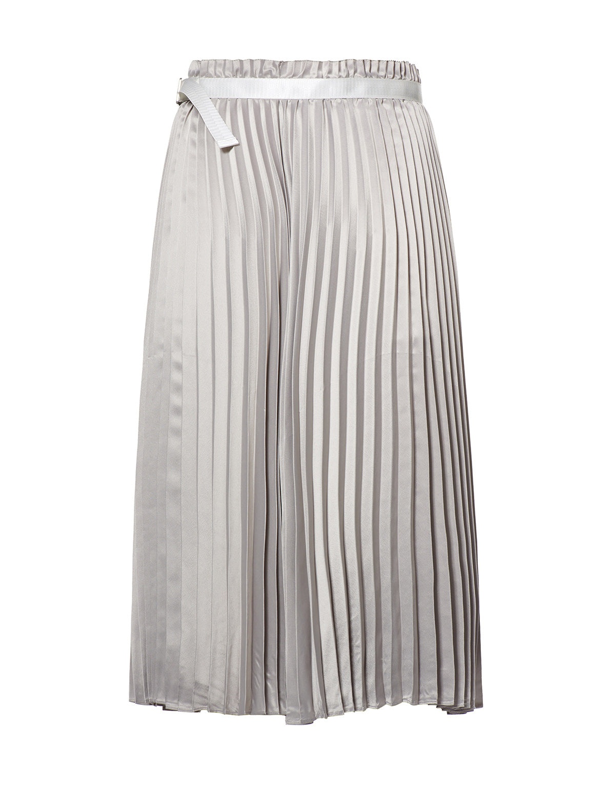Denim Shorts with Asymmetric Pleated Skirt Overlay - 17
