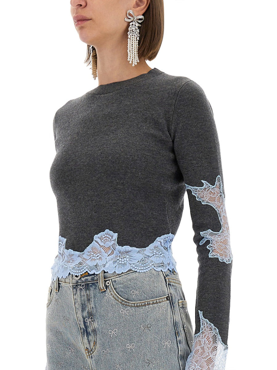 Self-Portrait Women Jersey With Lace Inserts - 4