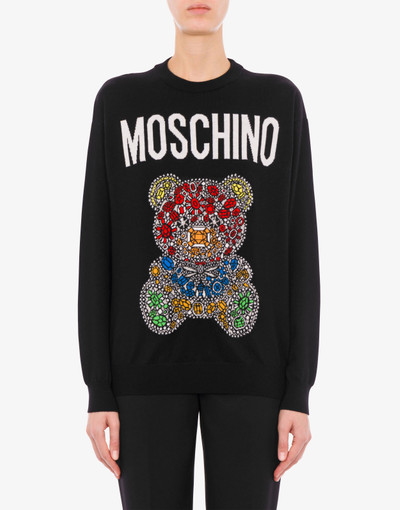 Moschino JEWEL TEDDY BEAR WOOL JUMPER outlook