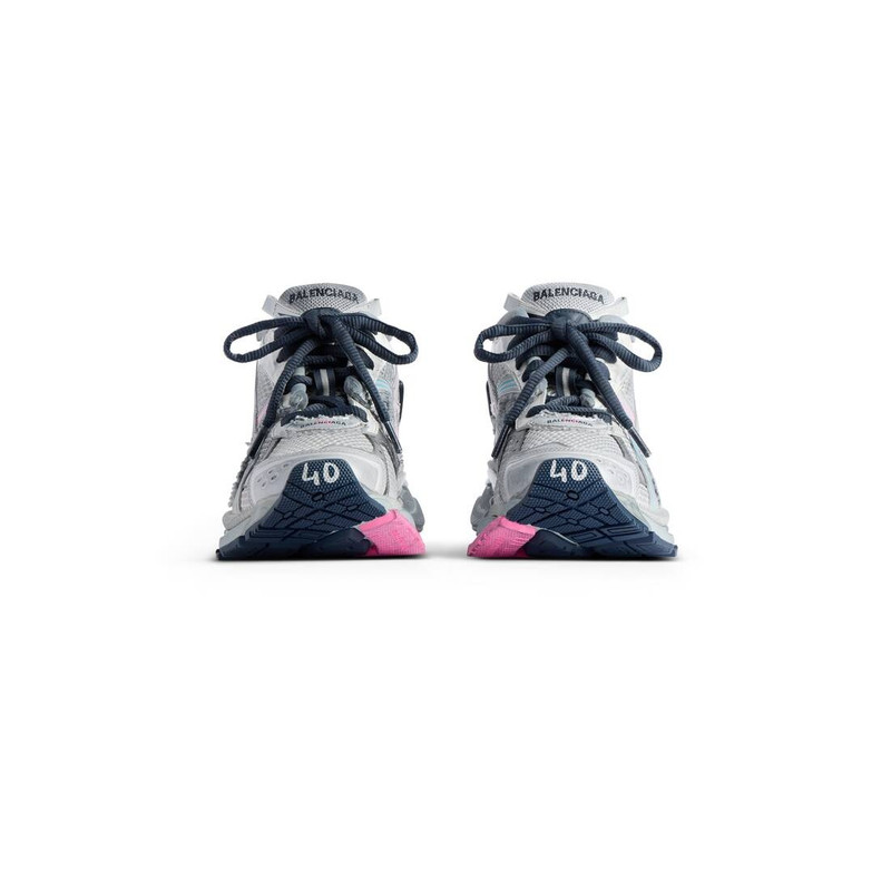 Men's Runner Sneaker  in Light Beige/grey/pink/blue 3