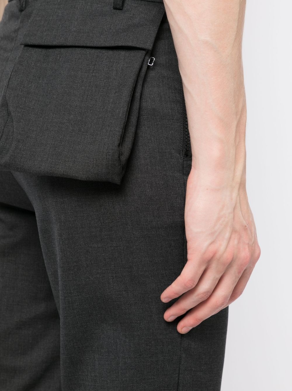 multi-pocket slim-cut trousers - 9