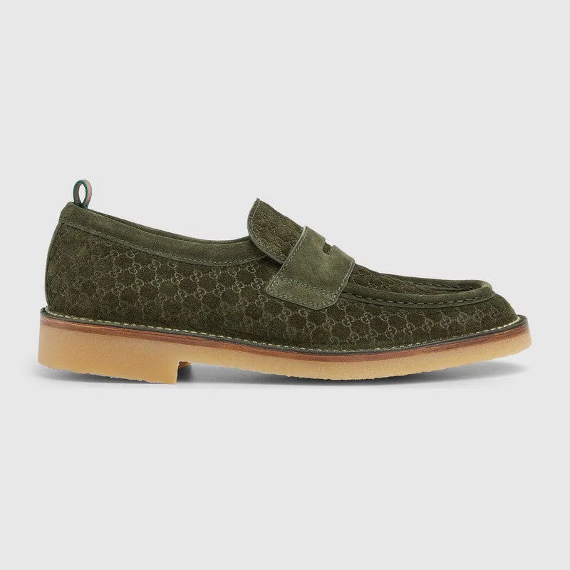 Gucci Web GG Suede Loafers - 1